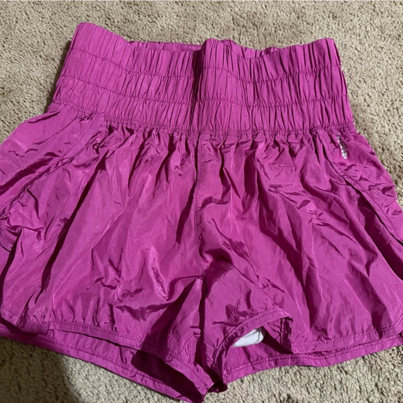 Free People Vibrant Pink Smocked Shorts - Picture 1 of 3